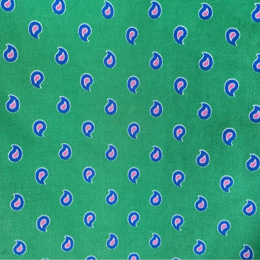 Lauren Ralph Lauren Sz 10 Flat Front Shorts Green Paisley Preppy Old Money